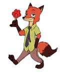  2016 anthro canine clothing disney fox fur green_eyes male mammal nick_wilde orange_fur sasukex125 simple_background smile solo zootopia 