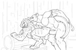  2016 anal anal_penetration animated anthro balls bent_over duo erection from_behind_position fuzzamorous humanoid_penis inside loop male male/male mammal nude penetration penis rhinoceros ryancarthage sex sharp_teeth simple_background sketch teeth white_background 
