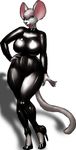  big_breasts big_butt bodysuit breasts butt cat clothing curvaceous eyewear feline female glasses hand_on_hip high_heels huge_breasts huge_butt hybrid lips lipstick looking_at_viewer mammal marauder6272 mouse ninjabunneh rodent seductive skinsuit smile thick_thighs tight_clothing voluptuous wide_hips 
