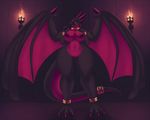  2016 anthro big_breasts breasts claws dragon female horn looking_at_viewer mrsk nipples nude scalie solo wings 