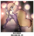  2016 anthro anthrofied big_breasts boots breasts brown_hair chain cleavage clothed clothing equine eyeshadow fan_character female footwear guitar hair hellen_lockheart horse makeup mammal musical_instrument my_little_pony polaroid pony solo spikes stunnerpony tail_wrap wraps 