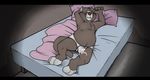  anthro barefoot bed blush cat clothed clothing cum cum_through_clothing cum_through_underwear disney douglas_benson feline letterbox lying male mammal neenya on_back on_bed pillow sleeping slightly_chubby solo talespin tenting topless underwear wet_dream whiskers 