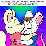  blush clothed clothing cuddling cute duo eyewear hamster male male/male mammal mouse nishi oxynard rex(mouse) rodent romantic 