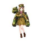  artist_request blonde_hair braid ft-17_(personification) full_body giraud_(milihime_taisen) hair_over_shoulder hat long_hair milihime_taisen military military_hat military_uniform official_art solo source_request transparent_background twin_braids uniform 