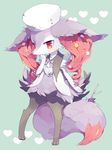  &lt;3 3_fingers 4_deko black_fur blush braixen canine clothing cute daww digitigrade dipstick_tail female flower fluffy_tail fox fur hat hi_res inner_ear_fluff mammal multicolored_tail nintendo plant pointy_ears pok&eacute;mon purple_fur red_eyes red_fur red_nose ribbons shiny_pok&eacute;mon smile solo standing stick twig video_games white_fur wood 