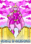  2015 adventure_time aircraft airplane ambiguous_gender armor black_eyes breasts brown_hair cloud crown curtsibling digital_media_(artwork) english_text eyebrows eyelashes female grin group hair human humanoid long_hair looking_down mammal melee_weapon not_furry parody polearm princess_bubblegum purple_hair purple_skin sky smile spear star text watermark weapon white_sclera yellow_skin 