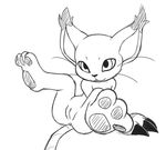  anthro anus clitoris clothing digimon feline female gatomon gloves legs_up looking_at_viewer mammal mostly_nude pawpads pussy seductive spread_legs spreading vulapa whiskers 