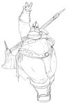  armor axe belly belt big_butt boots breasts butt clothed clothing female footwear gloves helmet humanoid legwear loincloth looking_at_viewer mammal melee_weapon muscular navel not_furry overweight simple_background slightly_chubby solo standing thick_thighs weapon wide_hips 