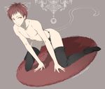  akashi_seijuurou carpet high_heels kneeling kuroko_no_basuke male_focus red_hair solo trap underwear 