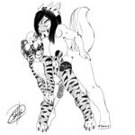  animal_genitalia black_hair black_highlights breasts claws dragon feline forked_tongue hair herm herm/male hindpaw horn hybrid intersex intersex/male invalid_tag kyera male mammal nahald nipples nude paws penis precum sheath skerpent skunk stretching stripes the_furfather tiger tongue white_hair 