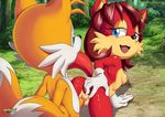  2016 2_tails age_difference all_fours anthro archie_comics bbmbbf blue_eyes breasts butt butt_grab canine clothing doggystyle eye_contact female fiona_fox fox from_behind_position fur gloves hair half-closed_eyes hand_on_butt looking_back male male/female mammal miles_prower mobian_(species) mobius_unleashed multi_tail nude open_mouth orange_fur palcomix penis pussy red_fur red_hair sex short_hair sonic_(series) spread_pussy spreading tan_fur vaginal white_fur 