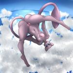  airborne anus big_breasts big_butt blue_eyes breasts butt cloud curvaceous female legendary_pok&eacute;mon looking_at_viewer lurkingtyger mew nintendo pok&eacute;mon pussy sky smile spread_legs spreading thick_thighs upside_down video_games wide_hips 