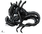  alien alien_(franchise) black_body black_skin duo eyeless female low_res lying male male/female missionary_position not_furry on_back sex simple_background slime teeth unknown_artist white_background xenomorph 