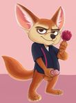  anthro balls bottomless canine clothed clothing disney erection fennec finnick fox humanoid_penis male mammal penis solo spectral-bat zootopia 