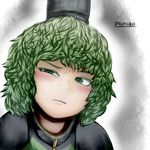  bad_id bad_pixiv_id green_eyes green_hair hat inunoko. parody soga_no_tojiko solo style_parody touhou yuugatou_(yuuzutu)_(style) 