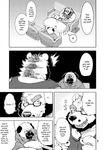  anthro bear canine clothing comic dog english_text eyewear food glasses greyscale kumagaya_shin male male/male mammal manga monochrome overweight pug text tom_(kumagaya) 