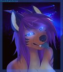  &lt;3 2016 anthro big_breasts breasts canine dancing digital_media_(artwork) female front_view fur glowing glowing_eyes hair headshot horn invalid_color invalid_tag long_hair looking_at_viewer mammal nude party punkpandora rave seducing simple_background smile solo tongue torafurry 
