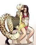  anthro clothed clothing erection feline female fur hair human leopard male mammal mikakitty penis piercing smile transformation trap_(disambiguation) white_fur 