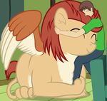  2016 anon badumsquish duo equine fan_character female hair horse house hug human hybrid inside invalid_color male mammal my_little_pony pony sphinx wings 