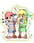  2boys black_hair blonde_hair cap crossover mother_(series) multiple_boys ness nintendo short_hair super_smash_bros. the_legend_of_zelda the_legend_of_zelda:_the_wind_waker toon_link wind_waker 