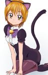  animal_ears bell bow bowtie brown_eyes brown_hair cat_ears cat_girl cat_tail futari_wa_precure looking_at_viewer manji_(tenketsu) misumi_nagisa pantyhose precure short_hair sketch smile solo tail 