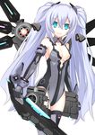  absurdres aqua_eyes bare_shoulders black_heart blue_eyes breasts cleavage cleavage_cutout gloves highres long_hair looking_at_viewer medium_breasts neptune_(series) solo sword symbol-shaped_pupils twintails very_long_hair weapon white_hair x_k_o 