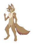  2016 anthro blue_eyes canine cuntboy fennec fox fur hair hi_res intersex lishak mammal nude pussy solo teruna wolf 