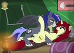  2016 animal_genitalia balls bat_pony butt cum cum_in_pussy cum_inside cutie_mark dolphinfox equine erection fan_character female friendship_is_magic fur hair horn horse lying male mammal multicolored_hair my_little_pony nipples nude on_back open_mouth pegasus penis pony sex smile unicorn wings 