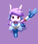  2016 anthro breasts clothed clothing dragon female freedom_planet freedom_planet_2 gloves goshaag hair high-angle_view looking_at_viewer looking_up open_mouth purple_background purple_eyes purple_hair sash_lilac simple_background solo video_games 