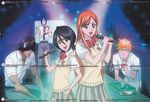  bleach crease fixme inoue_orihime kuchiki_rukia kurosaki_ichigo scanning_dust screening seifuku uryuu_ishida yasutora_sado 