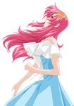  absurdres bare_shoulders blue_eyes dress gundam gundam_seed highres lacus_clyne long_hair open_mouth pink_hair profile solo transparent_background vector_trace 