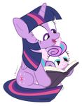  2016 alpha_channel book cute dm29 duo equine female feral flurry_heart_(mlp) friendship_is_magic horn mammal my_little_pony reading twilight_sparkle_(mlp) winged_unicorn wings young 