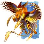  2016 alpha_channel ambiguous_gender avian beak brown_feathers brown_fur english_text eyrie feathered_wings feathers feral flying fur gryphon jarhaiya neopets nude orange_fur paws red_feathers red_fur silverbirch smile solo text white_feathers white_fur wings yellow_eyes yellow_feathers yellow_fur 