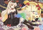  blonde_hair bow brown_eyes chain dress elbow_gloves flowers kneehighs long_hair mayu_(vocaloid) minamixdrops vocaloid wings 