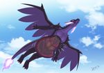  2016 anthro anthrofied bat_wings belly big_belly big_breasts black_scales black_tongue blue_skin blush breasts claws cloud dialogue digestion drooling duo english_text eyes_closed featureless_breasts female feral fin fire flying green_skin greninja long_tongue looking_at_viewer male mega_charizard mega_charizard_x mega_evolution membranous_wings nintendo nude outside pok&eacute;mon pok&eacute;morph post_vore purple_claws purple_eyes purple_horn purple_scales saliva scales signature size_difference sky text toe_claws tongue tongue_out translucent video_games vore vvitch wings yellow_skin 
