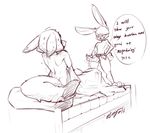  &gt;:3 2016 anthro bed blush dialogue dildo disney domination electrixocket english_text evil_face female female_domination flat_chested front_view holding_object holding_sex_toy judy_hopps larger_male male male/female monochrome nick_wilde on_bed rear_view scared sex_toy shaking signature sitting size_difference sketch smaller_female speech_bubble standing strapon sweat text trembling under_covers zootopia 