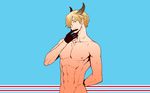  all_male aqua_eyes axis_powers_hetalia blonde_hair blue horns luxembourg_(axis_powers_hetalia) male navel nipples nude photoshop rebasashi 