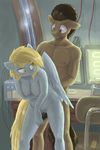  2016 anthro anthrofied areola blonde_hair blush breasts brown_hair derp_eyes derpy_hooves_(mlp) doctor_whooves_(mlp) duo earth_pony equine erection feathered_wings feathers female friendship_is_magic hair horse imminent_sex inside male male/female mammal my_little_pony nipples nude pegasus penis pony pussy smile the-minuscule-task wings yellow_eyes 