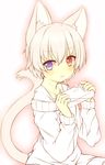  animal_ears blue_eyes blush box cat_ears cat_tail catboy collarbone heterochromia highres holding kida_kuro_mu looking_at_viewer male_focus original otoko_no_ko shiro_(kida_kuro_mu) short_hair simple_background slit_pupils solo tail white_day white_hair yellow_eyes 