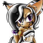  aaliyah-liberiahair_(artist) alternate_costume anthro armband breasts clothed clothing feline female inner_ear_fluff looking_at_viewer lynx mammal midriff navel nicole_the_lynx simple_background small_breasts solo sonic_(series) white_background white_sclera 