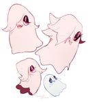  ambiguous_gender digital_media_(artwork) eyelashes ghost girly hair happstablook leaf-submas looking_at_viewer male napstablook open_mouth pink_body simple_background smile spirit teeth tongue undertale video_games white_background 