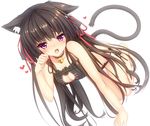  :o all_fours animal_ears bangs bare_legs bare_shoulders bell bell_choker black_bra black_panties blunt_bangs blush bra breasts cat_cutout cat_ears cat_lingerie cat_tail choker cleavage cleavage_cutout collarbone dutch_angle ears_down eyebrows eyebrows_visible_through_hair frilled_bra frills full_body hair_ribbon heart highres isokaze_(kantai_collection) kantai_collection long_hair looking_at_viewer medium_breasts meme_attire moeki_yuuta open_mouth panties paw_pose purple_eyes red_ribbon ribbon side-tie_panties simple_background solo tail thigh_gap underwear underwear_only very_long_hair white_background 