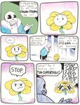  aftertale animated_skeleton bone clothed clothing comic dialogue english_text flora_fauna flowey_the_flower loverofpiggies male monster plant sans_(undertale) skeleton text undead undertale video_games 