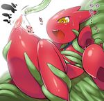  anthro arthropod blush bound claws hi_res insect male mizo_ne nintendo open_mouth penis pok&eacute;mon restrained scizor simple_background tentacles video_games 