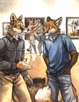  2016 anthro canine clothed clothing duo feline fox fur kenket male mammal rukis tiger 