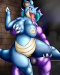 breasts female horn male male/female mammal nidoking nidoqueen nintendo nipples nude open_mouth penetration pok&eacute;mon quin-nsfw sex solo_focus tongue video_games 