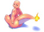  anthro anthrofied big_butt butt charmander fire hadou holding_butt looking_back male nintendo nude pok&eacute;mon rear_view satsui-n0-had0u scalie signature sitting solo video_games 