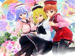  3girls commentary_request flower hat highres kurogoma_(meganegurasan) lunasa_prismriver lyrica_prismriver merlin_prismriver mikumikudance multiple_girls touhou 