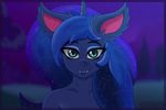  2016 ambiguous_gender anthro bat_pony blue_eyes blue_skin equine fangs female fluffy friendship_is_magic hi_res horn horse invalid_background lip_shine looking_at_viewer mammal my_little_pony night pony portrait princess_luna_(mlp) smile standing star vrabo 