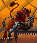  anal anthro armor charr clothed clothing erection feline guild_wars male male/male mammal penis sex syberfab video_games 